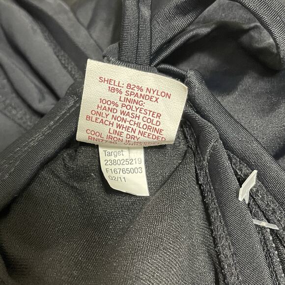 Merona Halter Tankini Swim Top Padded Size M Black Ruched Retro Pinup Boho NWOT - Picture 10 of 11